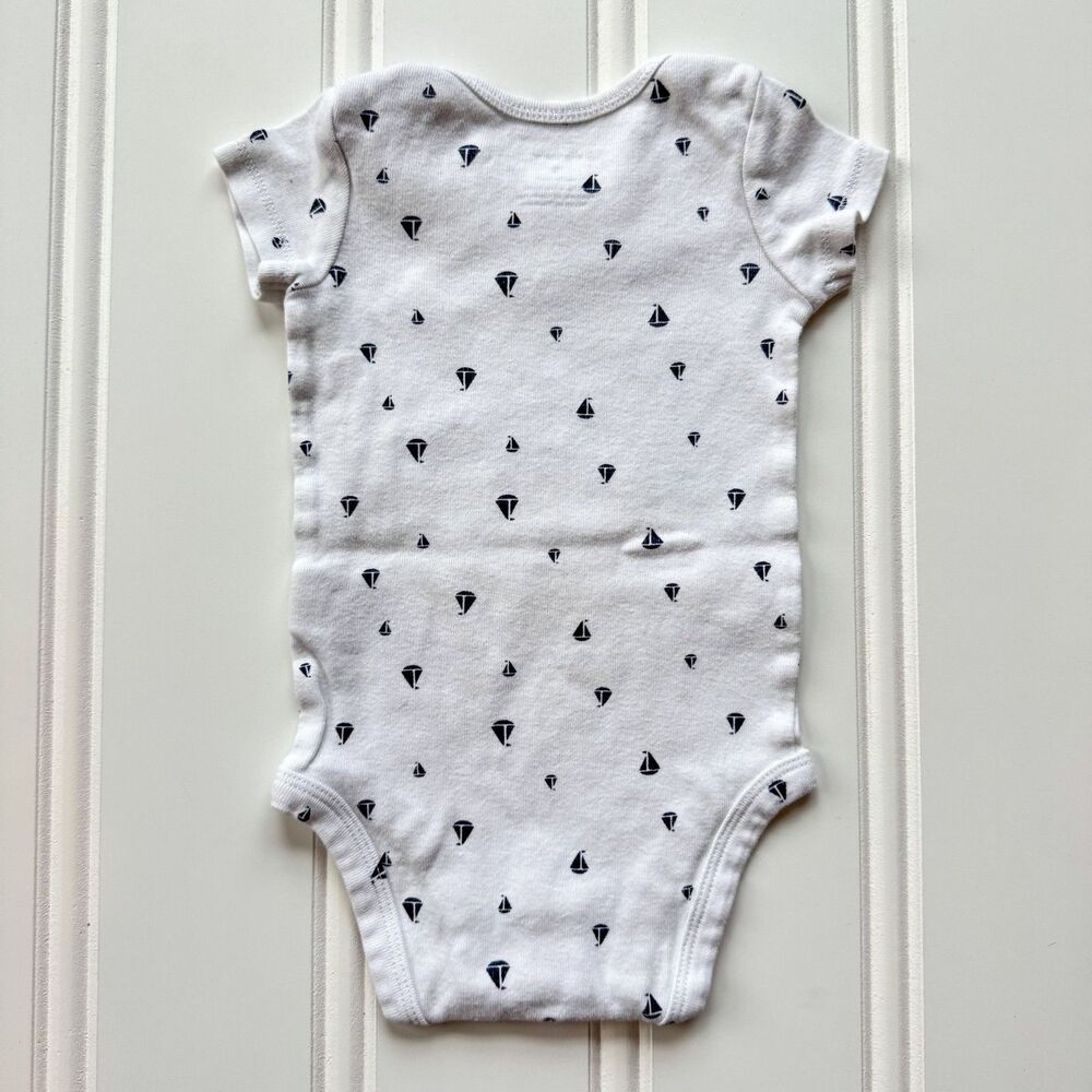 4/$10 - Carter’s Sail Boat Cotton Baby Onesie Bodysuit | Nautical Ocean - Picture 4 of 4